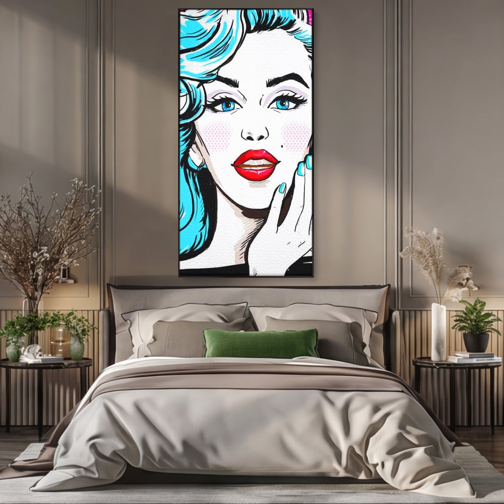 Tablou Canvas Premium, LuxCanva® G1076, Vintage Diva, Pop Art, Vintage, Buze, Rosii, Retro, Atitudine, Glamour, Arta, Urban, Living, Dormitor