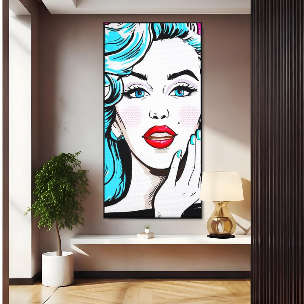 Tablou Canvas Premium, LuxCanva® G1076, Vintage Diva, Pop Art, Vintage, Buze, Rosii, Retro, Atitudine, Glamour, Arta, Urban, Living, Dormitor