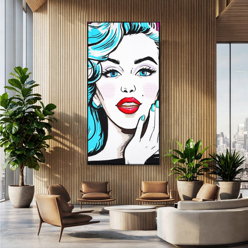 Tablou Canvas Premium, LuxCanva® G1076, Vintage Diva, Pop Art, Vintage, Buze, Rosii, Retro, Atitudine, Glamour, Arta, Urban, Living, Dormitor