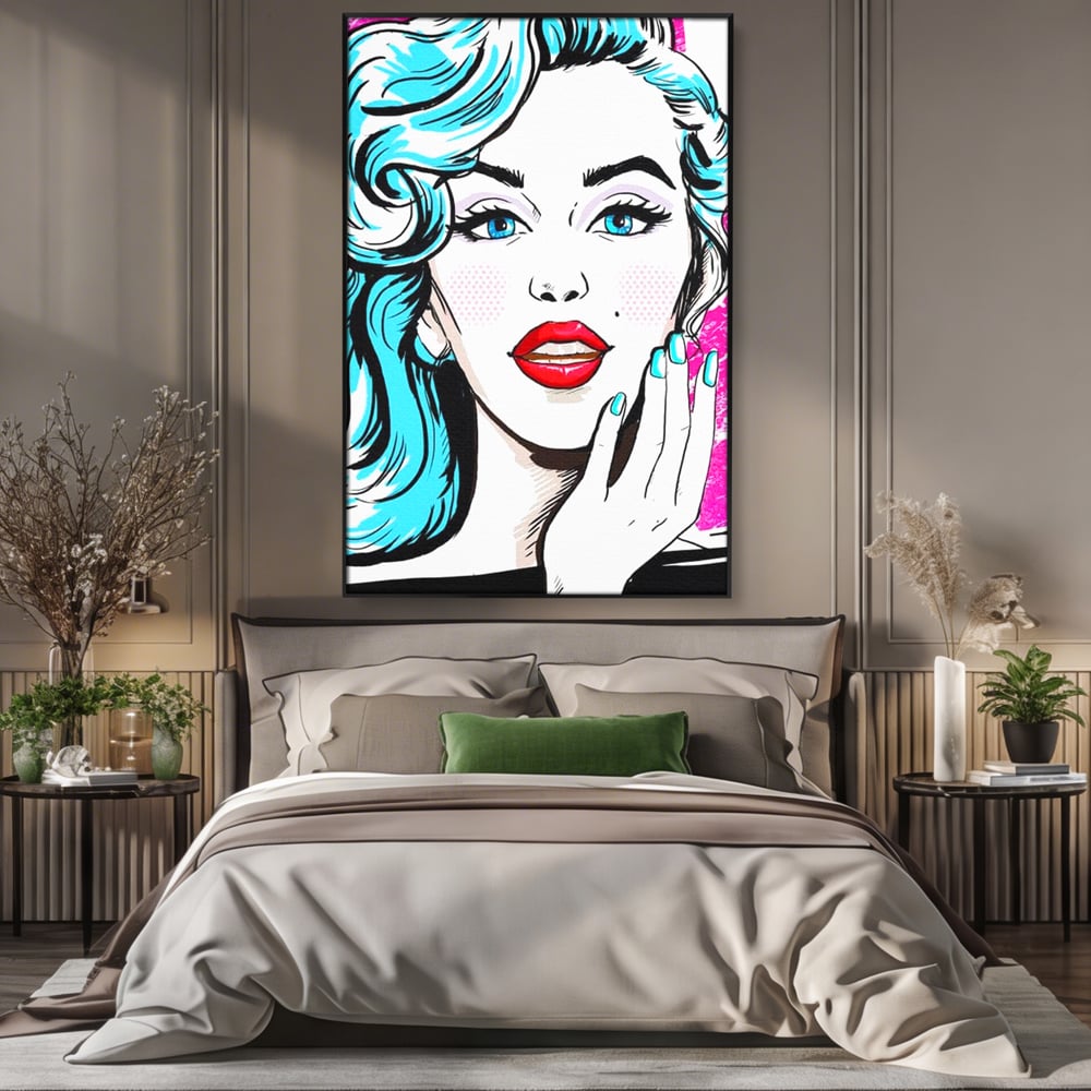Tablou Canvas Premium, LuxCanva® G1076, Vintage Diva, Pop Art, Vintage, Buze, Rosii, Retro, Atitudine, Glamour, Arta, Urban, Living, Dormitor