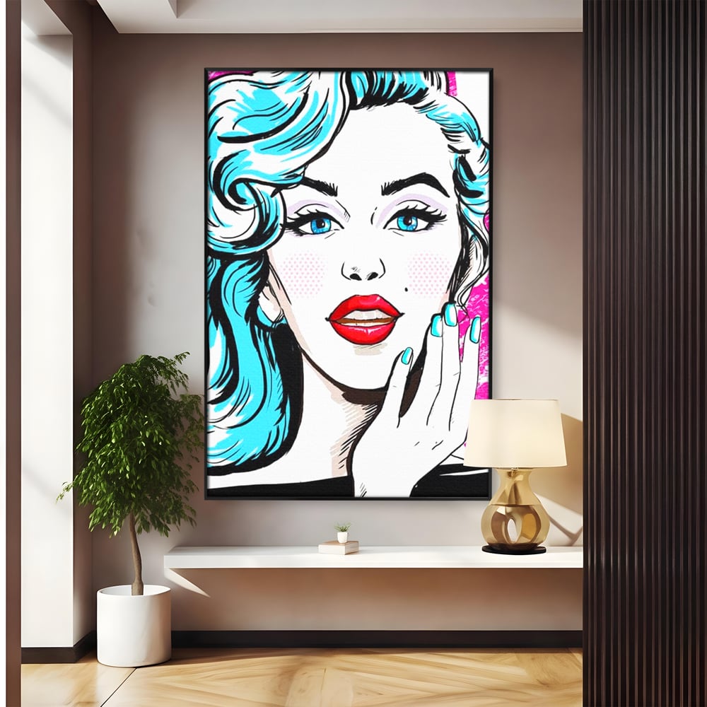 Tablou Canvas Premium, LuxCanva® G1076, Vintage Diva, Pop Art, Vintage, Buze, Rosii, Retro, Atitudine, Glamour, Arta, Urban, Living, Dormitor