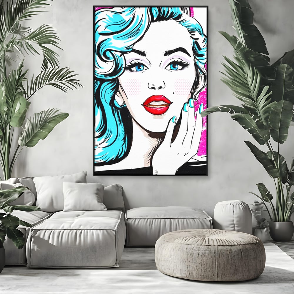 Tablou Canvas Premium, LuxCanva® G1076, Vintage Diva, Pop Art, Vintage, Buze, Rosii, Retro, Atitudine, Glamour, Arta, Urban, Living, Dormitor