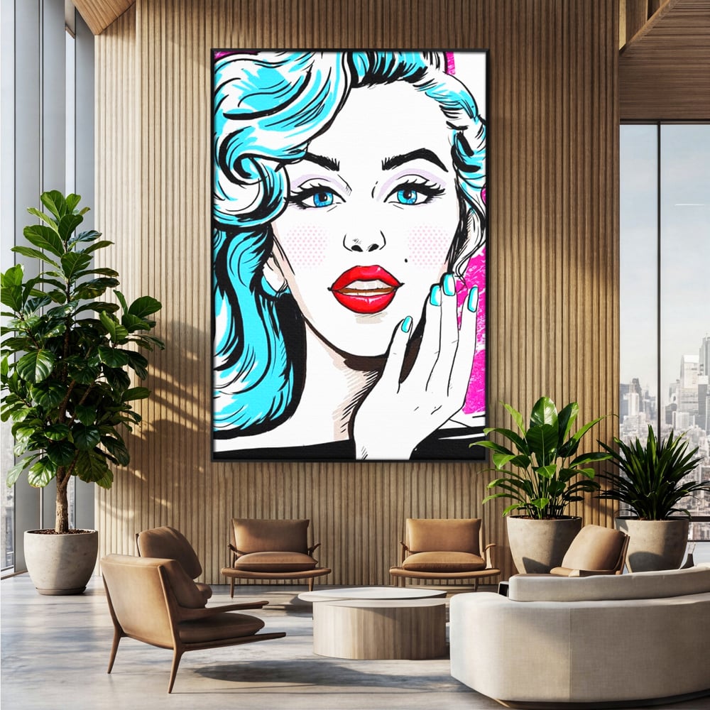Tablou Canvas Premium, LuxCanva® G1076, Vintage Diva, Pop Art, Vintage, Buze, Rosii, Retro, Atitudine, Glamour, Arta, Urban, Living, Dormitor
