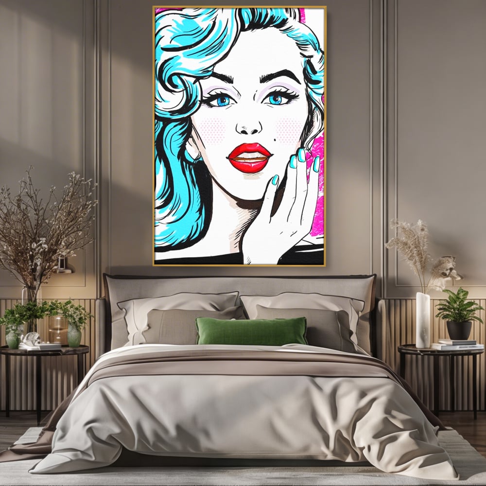 Tablou Canvas Premium, LuxCanva® G1076, Vintage Diva, Pop Art, Vintage, Buze, Rosii, Retro, Atitudine, Glamour, Arta, Urban, Living, Dormitor