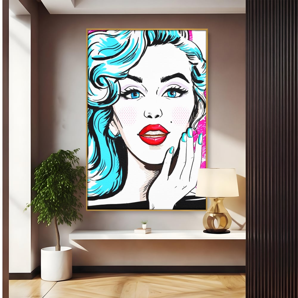 Tablou Canvas Premium, LuxCanva® G1076, Vintage Diva, Pop Art, Vintage, Buze, Rosii, Retro, Atitudine, Glamour, Arta, Urban, Living, Dormitor