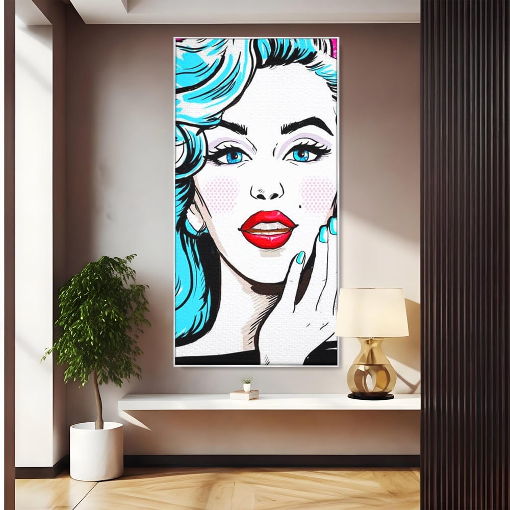 Tablou Canvas Premium, LuxCanva® G1076, Vintage Diva, Pop Art, Vintage, Buze, Rosii, Retro, Atitudine, Glamour, Arta, Urban, Living, Dormitor