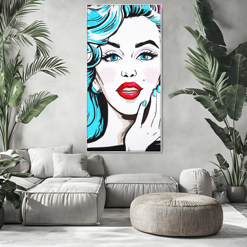 Tablou Canvas Premium, LuxCanva® G1076, Vintage Diva, Pop Art, Vintage, Buze, Rosii, Retro, Atitudine, Glamour, Arta, Urban, Living, Dormitor