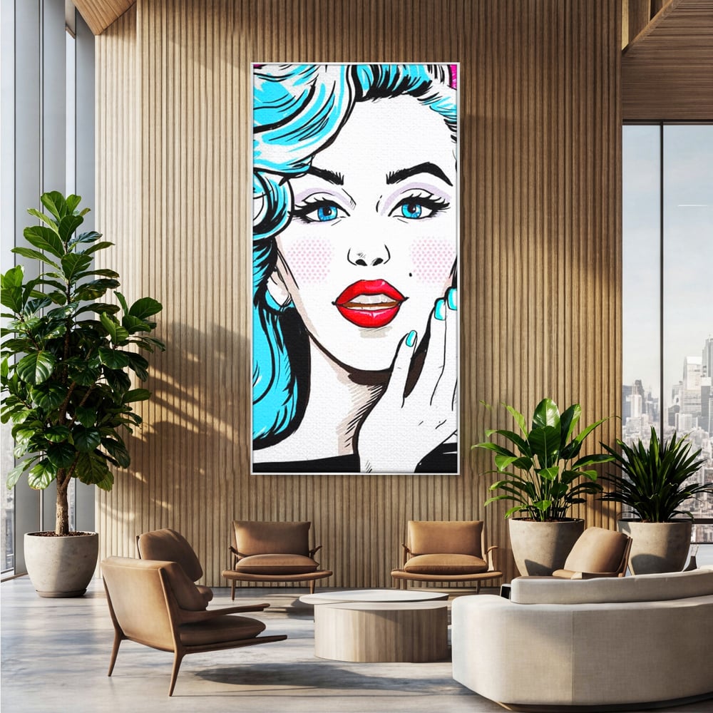 Tablou Canvas Premium, LuxCanva® G1076, Vintage Diva, Pop Art, Vintage, Buze, Rosii, Retro, Atitudine, Glamour, Arta, Urban, Living, Dormitor