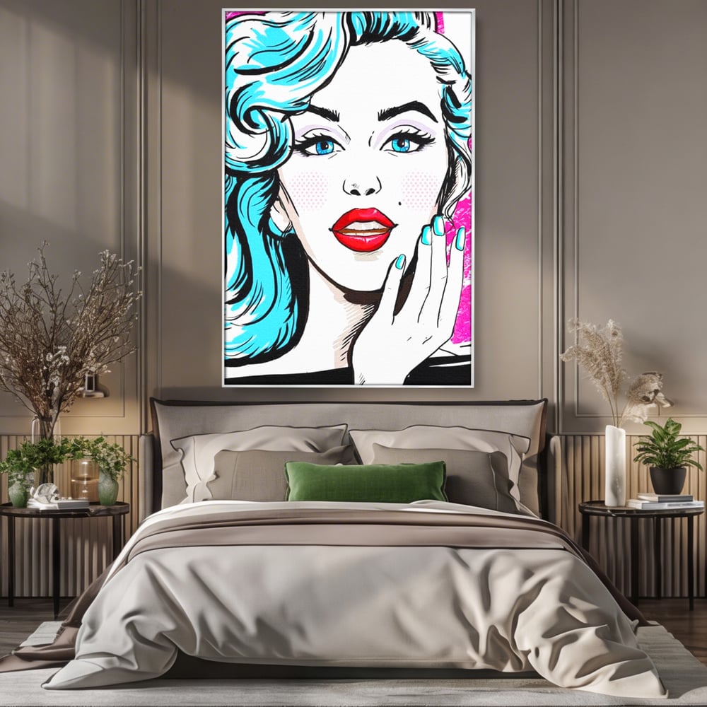 Tablou Canvas Premium, LuxCanva® G1076, Vintage Diva, Pop Art, Vintage, Buze, Rosii, Retro, Atitudine, Glamour, Arta, Urban, Living, Dormitor