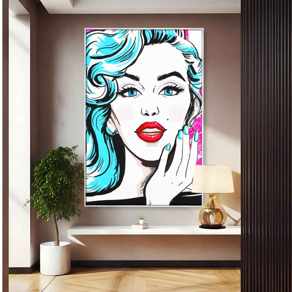 Tablou Canvas Premium, LuxCanva® G1076, Vintage Diva, Pop Art, Vintage, Buze, Rosii, Retro, Atitudine, Glamour, Arta, Urban, Living, Dormitor
