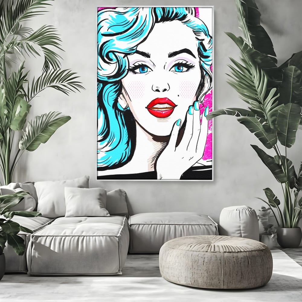 Tablou Canvas Premium, LuxCanva® G1076, Vintage Diva, Pop Art, Vintage, Buze, Rosii, Retro, Atitudine, Glamour, Arta, Urban, Living, Dormitor