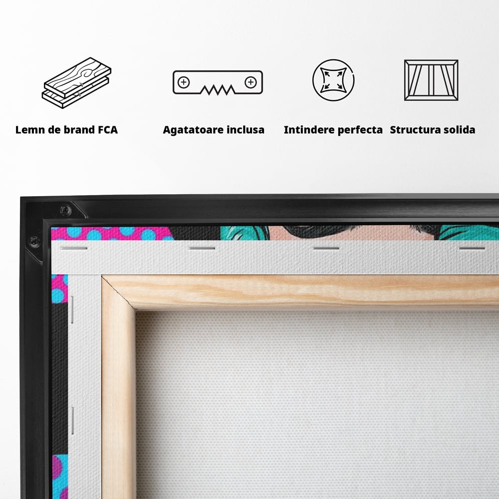 Tablou Canvas Premium, LuxCanva® G1077, Femeia Iconica, Glam, Unghii, Colorat, Surpriza, Retro, Atitudine, Pop Art, Viziune, Living, Dormitor
