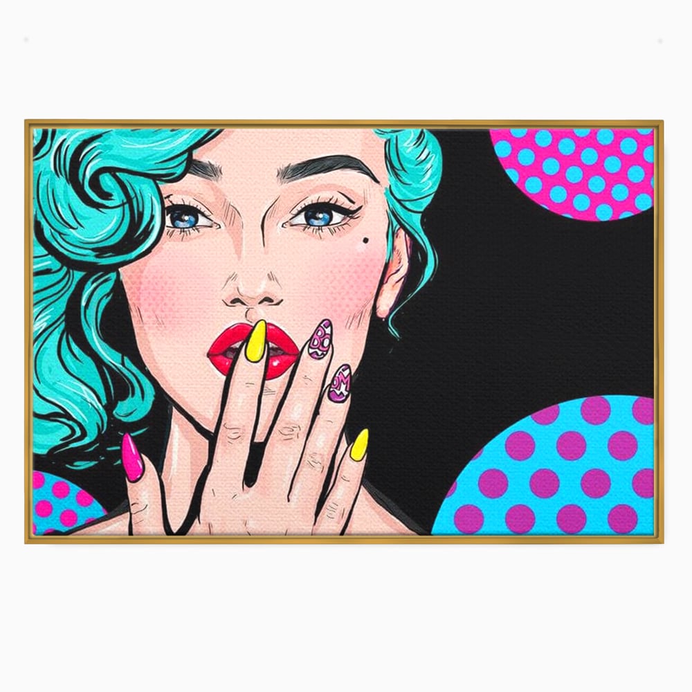 Tablou Canvas Premium, LuxCanva® G1077, Femeia Iconica, Glam, Unghii, Colorat, Surpriza, Retro, Atitudine, Pop Art, Viziune, Living, Dormitor