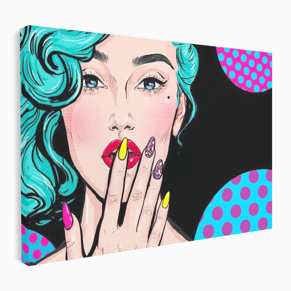 Tablou Canvas Premium, LuxCanva® G1077, Femeia Iconica, Glam, Unghii, Colorat, Surpriza, Retro, Atitudine, Pop Art, Viziune, Living, Dormitor