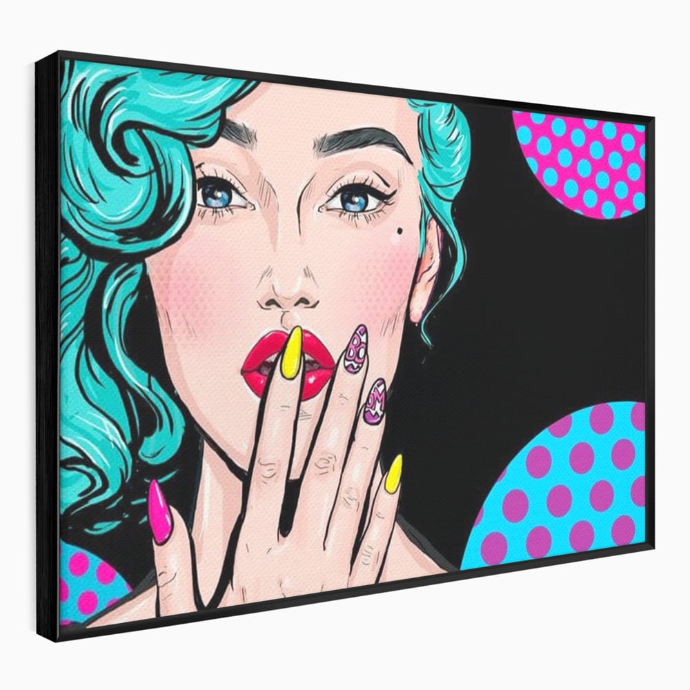 Tablou Canvas Premium, LuxCanva® G1077, Femeia Iconica, Glam, Unghii, Colorat, Surpriza, Retro, Atitudine, Pop Art, Viziune, Living, Dormitor