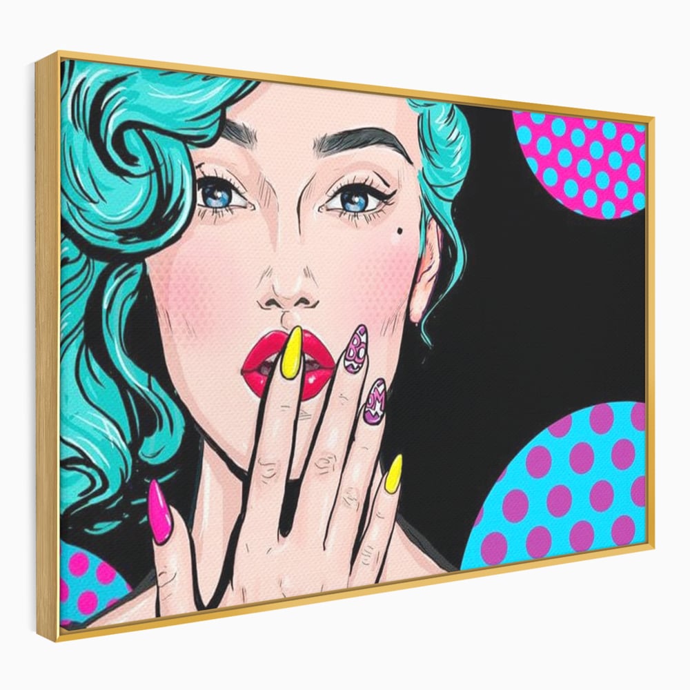 Tablou Canvas Premium, LuxCanva® G1077, Femeia Iconica, Glam, Unghii, Colorat, Surpriza, Retro, Atitudine, Pop Art, Viziune, Living, Dormitor