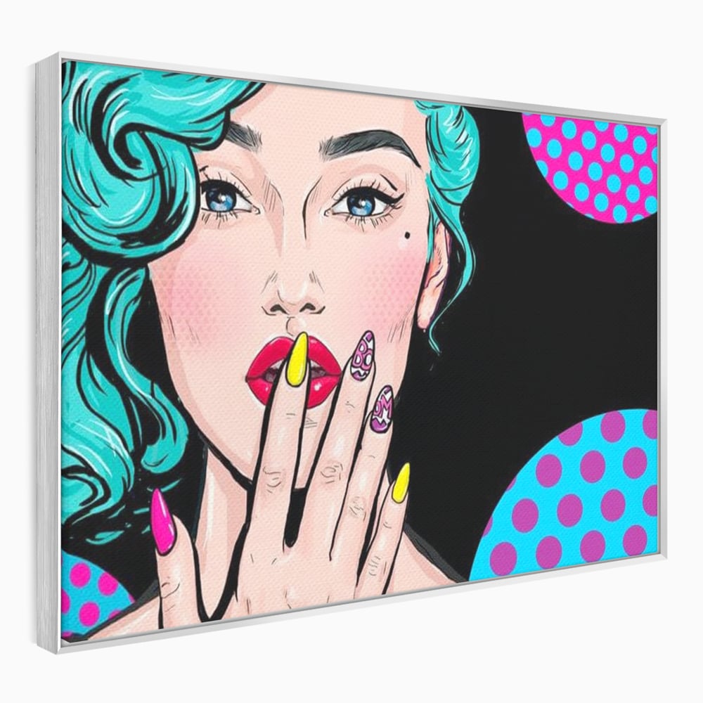 Tablou Canvas Premium, LuxCanva® G1077, Femeia Iconica, Glam, Unghii, Colorat, Surpriza, Retro, Atitudine, Pop Art, Viziune, Living, Dormitor