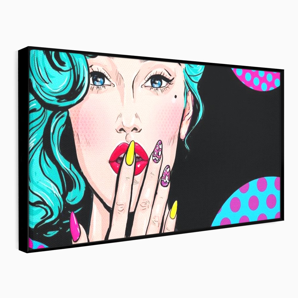 Tablou Canvas Premium, LuxCanva® G1077, Femeia Iconica, Glam, Unghii, Colorat, Surpriza, Retro, Atitudine, Pop Art, Viziune, Living, Dormitor