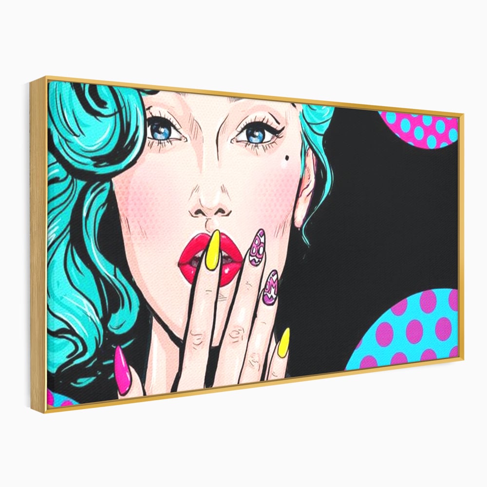 Tablou Canvas Premium, LuxCanva® G1077, Femeia Iconica, Glam, Unghii, Colorat, Surpriza, Retro, Atitudine, Pop Art, Viziune, Living, Dormitor