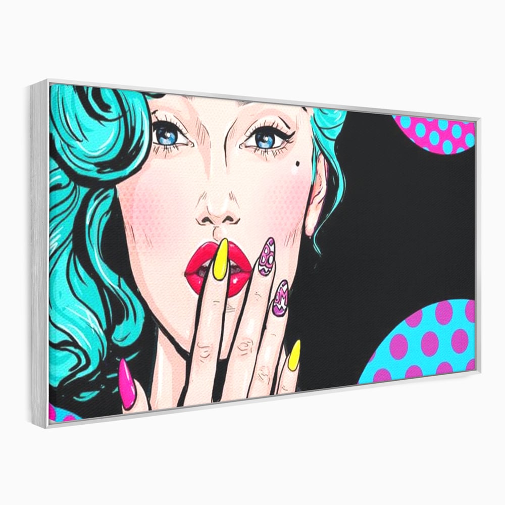 Tablou Canvas Premium, LuxCanva® G1077, Femeia Iconica, Glam, Unghii, Colorat, Surpriza, Retro, Atitudine, Pop Art, Viziune, Living, Dormitor