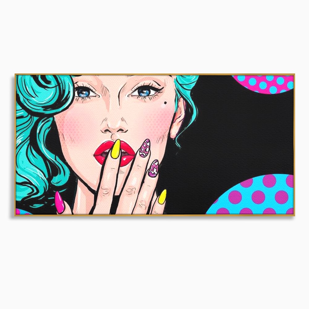 Tablou Canvas Premium, LuxCanva® G1077, Femeia Iconica, Glam, Unghii, Colorat, Surpriza, Retro, Atitudine, Pop Art, Viziune, Living, Dormitor