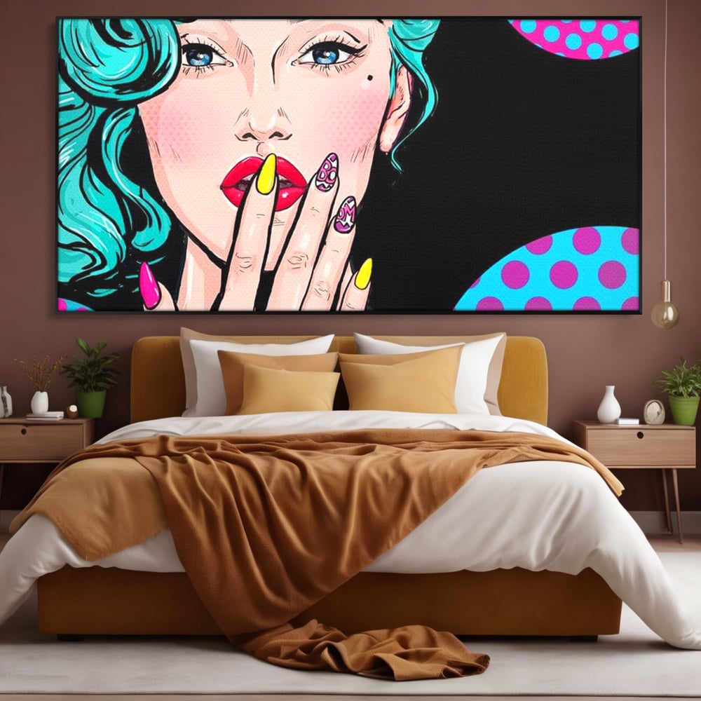 Tablou Canvas Premium, LuxCanva® G1077, Femeia Iconica, Glam, Unghii, Colorat, Surpriza, Retro, Atitudine, Pop Art, Viziune, Living, Dormitor