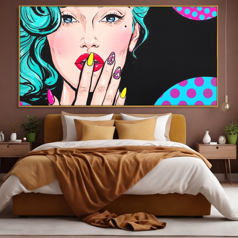 Tablou Canvas Premium, LuxCanva® G1077, Femeia Iconica, Glam, Unghii, Colorat, Surpriza, Retro, Atitudine, Pop Art, Viziune, Living, Dormitor