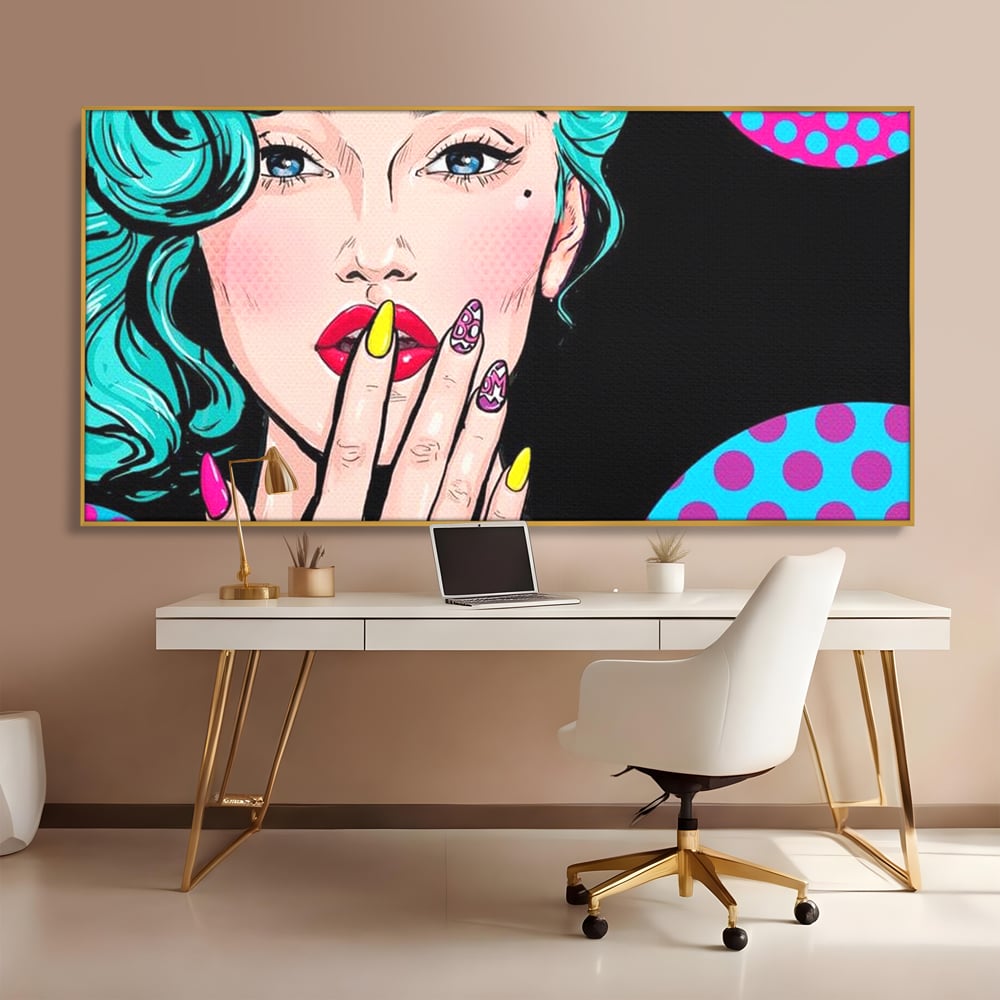 Tablou Canvas Premium, LuxCanva® G1077, Femeia Iconica, Glam, Unghii, Colorat, Surpriza, Retro, Atitudine, Pop Art, Viziune, Living, Dormitor