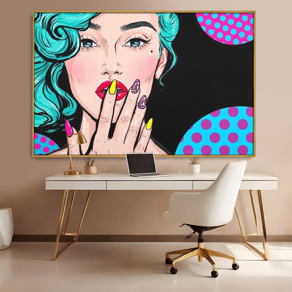Tablou Canvas Premium, LuxCanva® G1077, Femeia Iconica, Glam, Unghii, Colorat, Surpriza, Retro, Atitudine, Pop Art, Viziune, Living, Dormitor