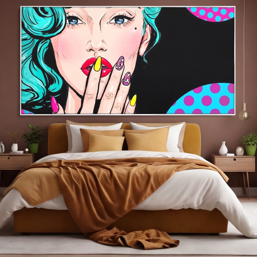 Tablou Canvas Premium, LuxCanva® G1077, Femeia Iconica, Glam, Unghii, Colorat, Surpriza, Retro, Atitudine, Pop Art, Viziune, Living, Dormitor