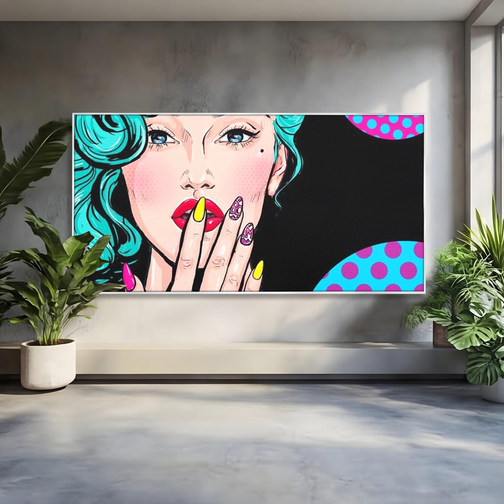 Tablou Canvas Premium, LuxCanva® G1077, Femeia Iconica, Glam, Unghii, Colorat, Surpriza, Retro, Atitudine, Pop Art, Viziune, Living, Dormitor