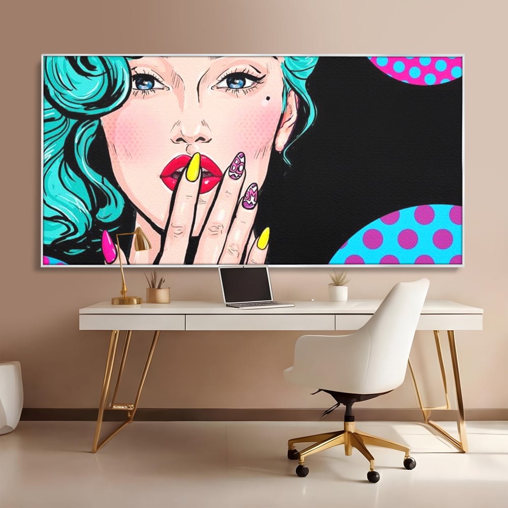 Tablou Canvas Premium, LuxCanva® G1077, Femeia Iconica, Glam, Unghii, Colorat, Surpriza, Retro, Atitudine, Pop Art, Viziune, Living, Dormitor