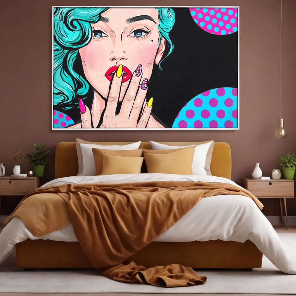 Tablou Canvas Premium, LuxCanva® G1077, Femeia Iconica, Glam, Unghii, Colorat, Surpriza, Retro, Atitudine, Pop Art, Viziune, Living, Dormitor