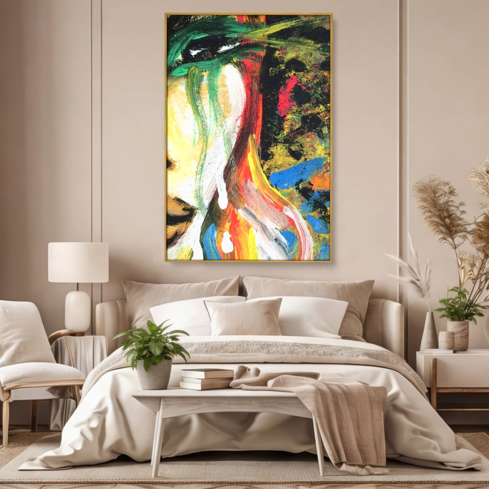 Tablou Canvas Premium, LuxCanva® G1079, Sentimente pe Panza, Lacrimi, Colorate, Suferinta, Emotie, Traire, Freamat, Culori, Living, Dormitor