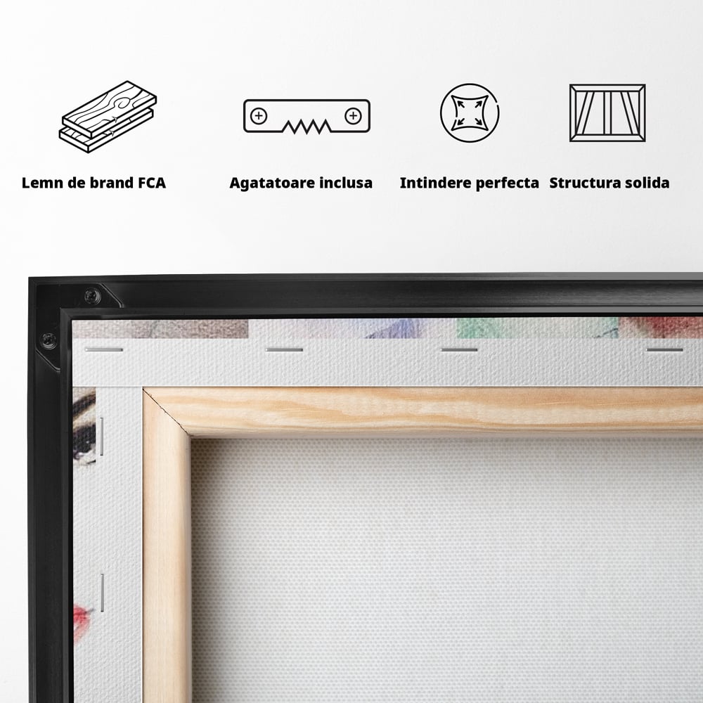 Tablou Canvas Premium, LuxCanva® G1080, Portrete in Acuarela, Femei, Chipuri, Priviri, Reflexii, Stil, Atitudine, Maiestrie, Living, Dormitor