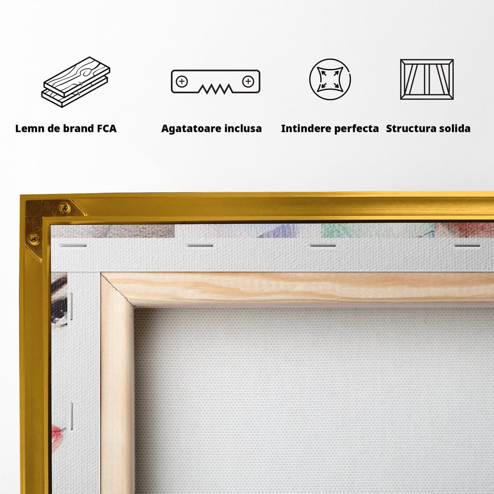 Tablou Canvas Premium, LuxCanva® G1080, Portrete in Acuarela, Femei, Chipuri, Priviri, Reflexii, Stil, Atitudine, Maiestrie, Living, Dormitor