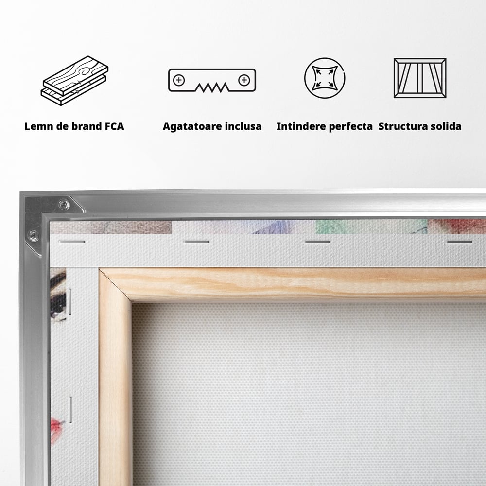 Tablou Canvas Premium, LuxCanva® G1080, Portrete in Acuarela, Femei, Chipuri, Priviri, Reflexii, Stil, Atitudine, Maiestrie, Living, Dormitor