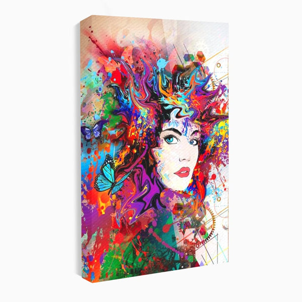Tablou Canvas Premium, LuxCanva® G1081, Energia Creativitatii, Explozie, Culoare, Haos, Femeie, Privire, Artistic, Expozitie, Living, Dormitor