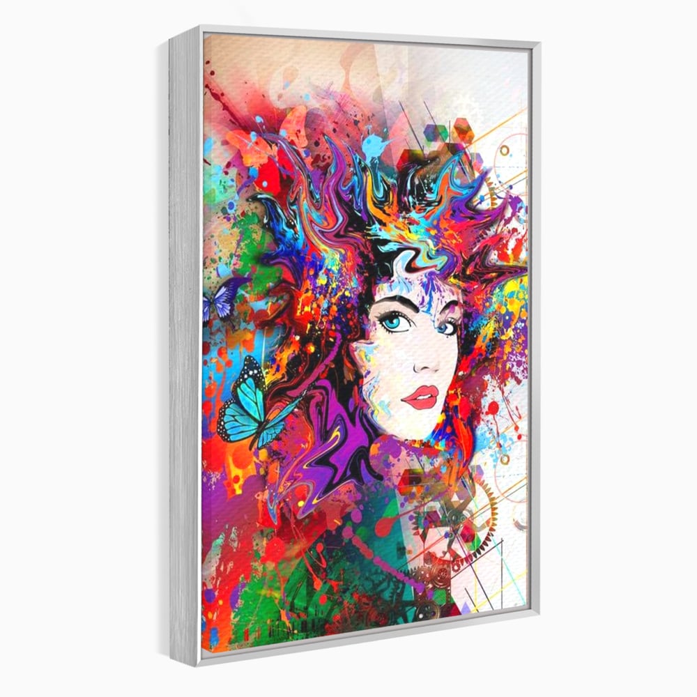 Tablou Canvas Premium, LuxCanva® G1081, Energia Creativitatii, Explozie, Culoare, Haos, Femeie, Privire, Artistic, Expozitie, Living, Dormitor