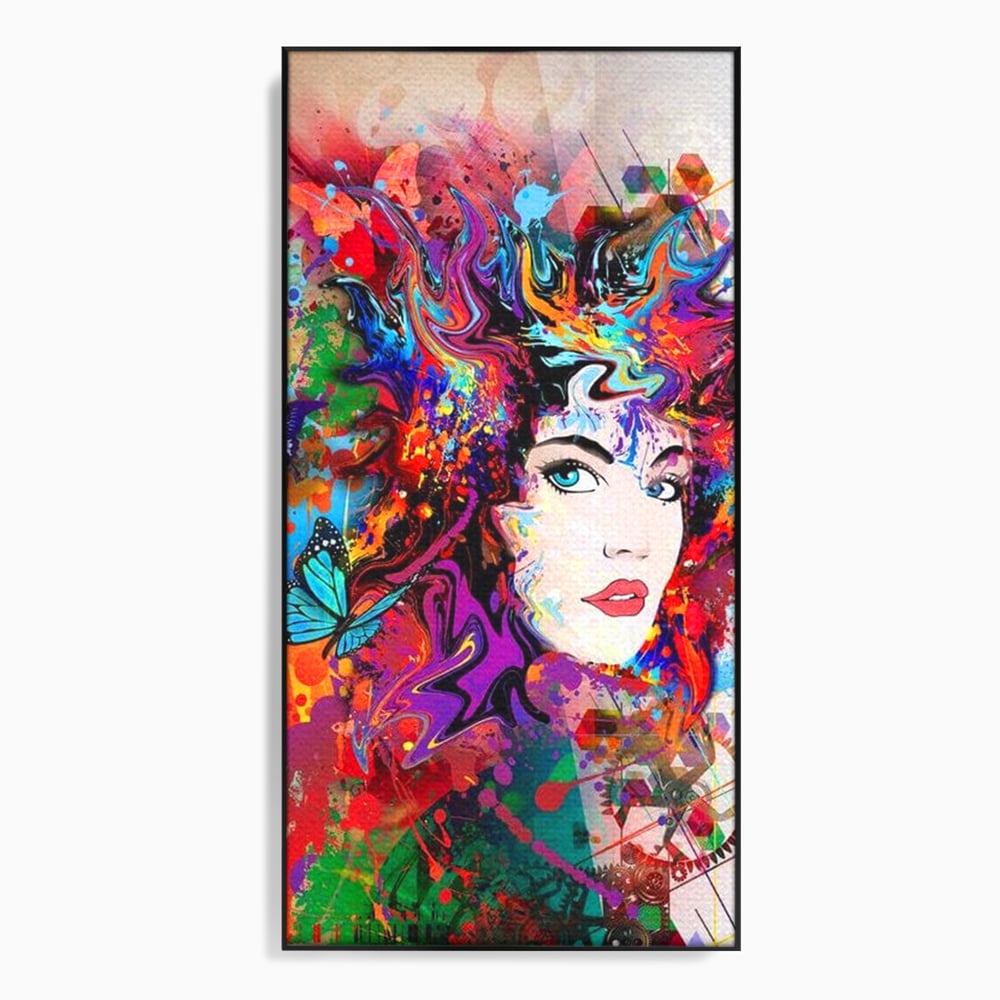 Tablou Canvas Premium, LuxCanva® G1081, Energia Creativitatii, Explozie, Culoare, Haos, Femeie, Privire, Artistic, Expozitie, Living, Dormitor