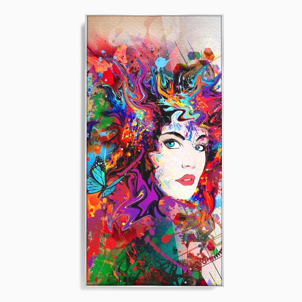 Tablou Canvas Premium, LuxCanva® G1081, Energia Creativitatii, Explozie, Culoare, Haos, Femeie, Privire, Artistic, Expozitie, Living, Dormitor