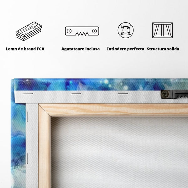 Tablou Canvas Premium, LuxCanva® G1082, Vis Albastru, Flori, Portret, Gratie, Nuanta, Rafinata, Delicatete, Podium, Fotomodel, Living, Dormitor