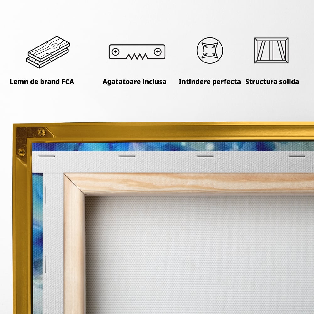 Tablou Canvas Premium, LuxCanva® G1082, Vis Albastru, Flori, Portret, Gratie, Nuanta, Rafinata, Delicatete, Podium, Fotomodel, Living, Dormitor