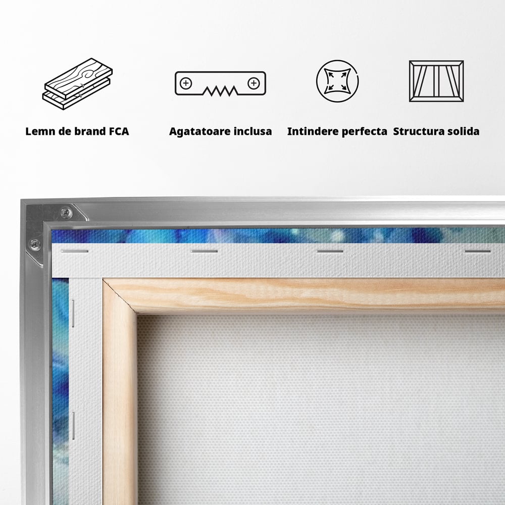 Tablou Canvas Premium, LuxCanva® G1082, Vis Albastru, Flori, Portret, Gratie, Nuanta, Rafinata, Delicatete, Podium, Fotomodel, Living, Dormitor