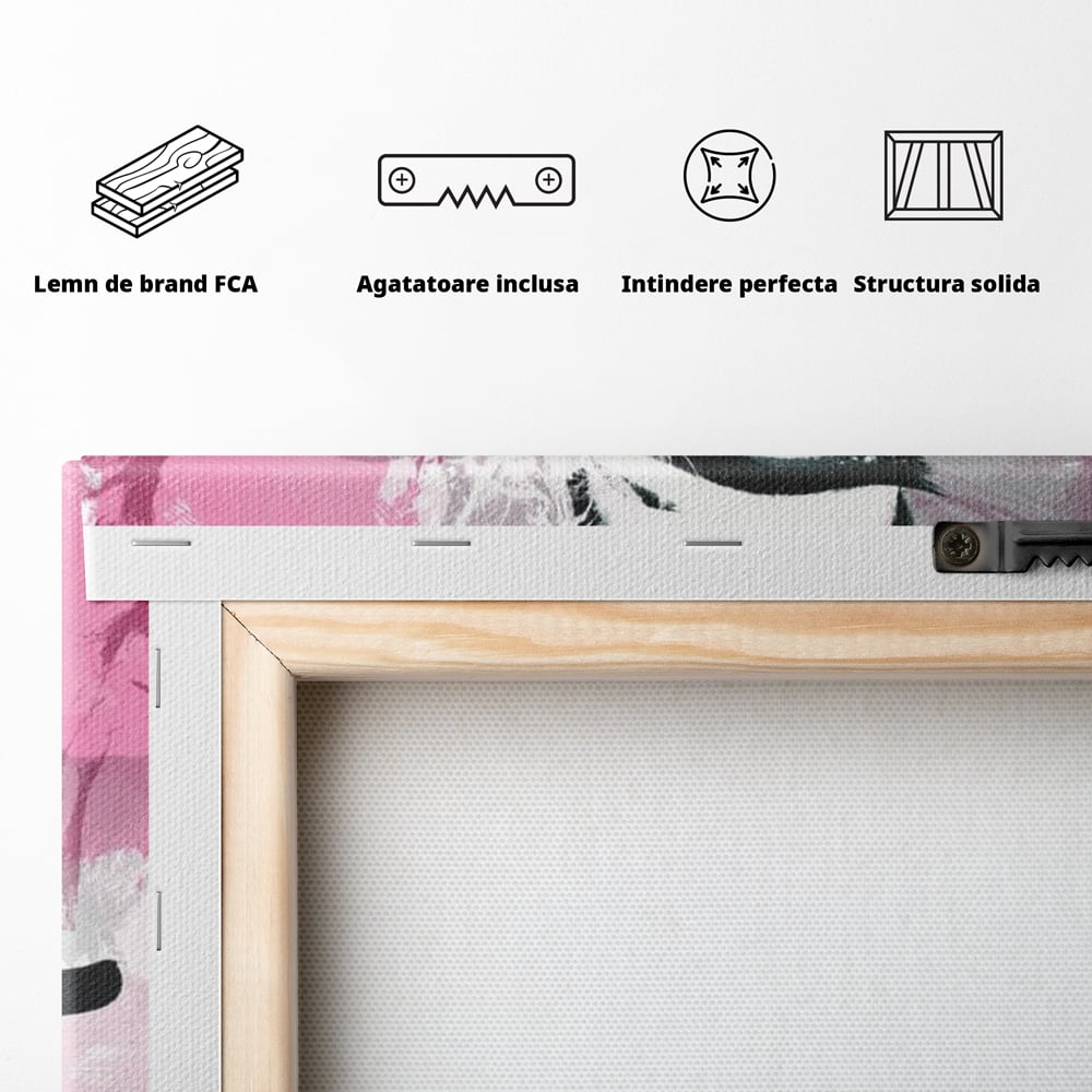 Tablou Canvas Premium, LuxCanva® G1083, Chic si Elegant, Palarie, Accesoriu, Colier, Roz, Sofisticata, Stil, Fashion, Lady, Bijuterie, Living, Dormitor