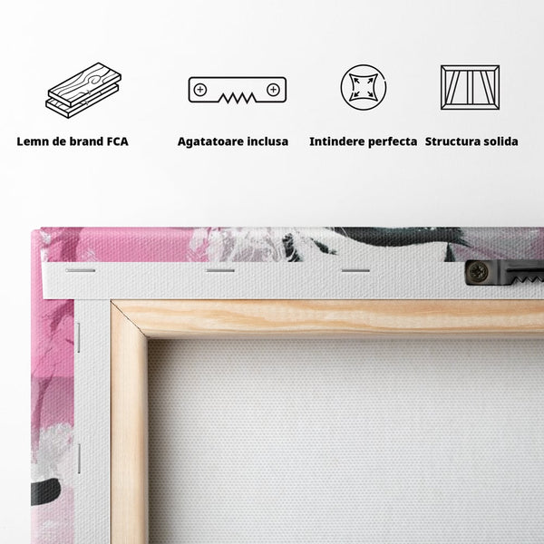 Tablou Canvas Premium, LuxCanva® G1083, Chic si Elegant, Palarie, Accesoriu, Colier, Roz, Sofisticata, Stil, Fashion, Lady, Bijuterie, Living, Dormitor