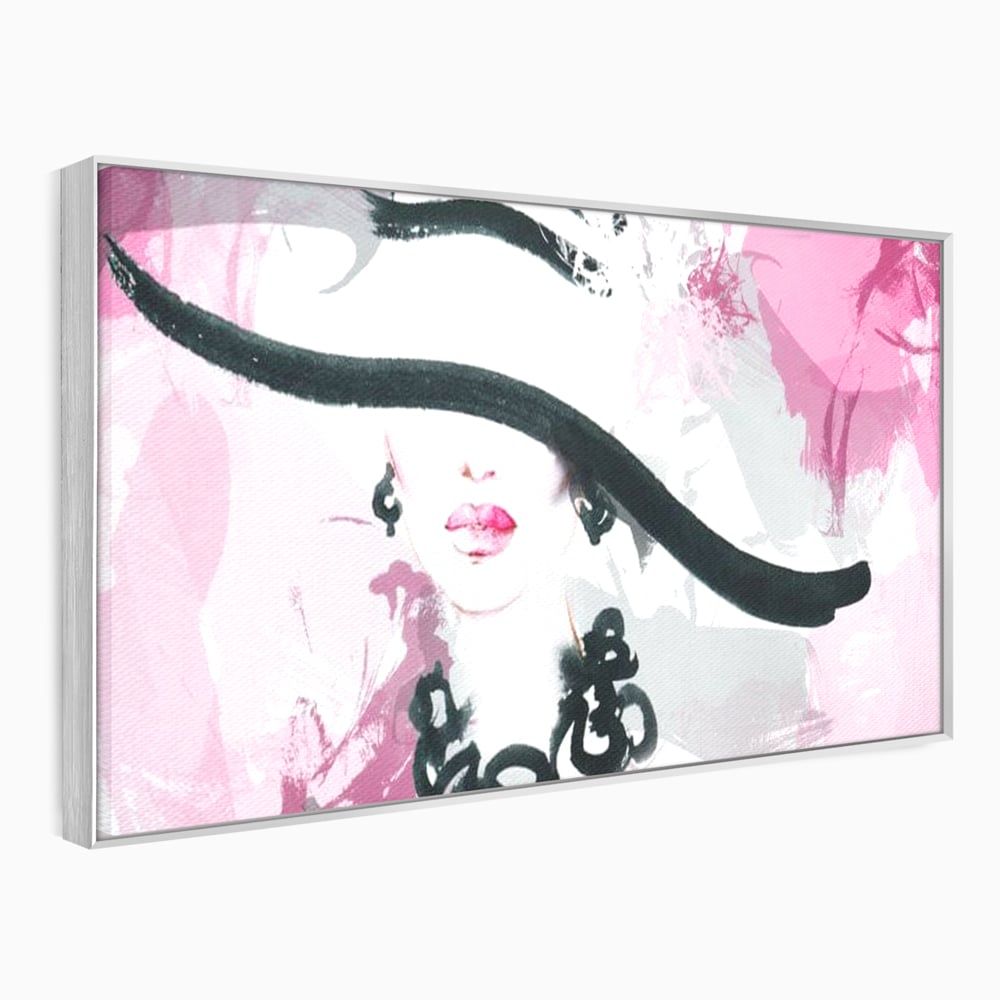 Tablou Canvas Premium, LuxCanva® G1083, Chic si Elegant, Palarie, Accesoriu, Colier, Roz, Sofisticata, Stil, Fashion, Lady, Bijuterie, Living, Dormitor