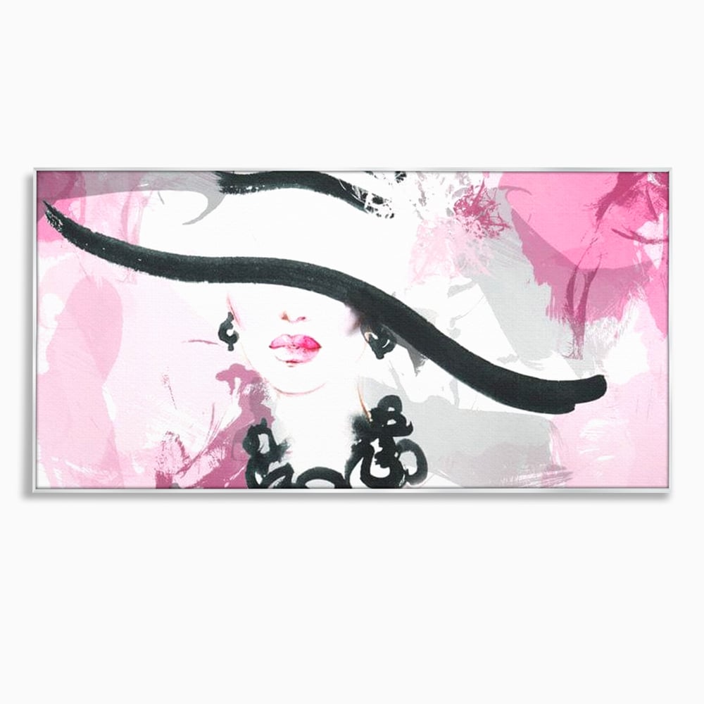 Tablou Canvas Premium, LuxCanva® G1083, Chic si Elegant, Palarie, Accesoriu, Colier, Roz, Sofisticata, Stil, Fashion, Lady, Bijuterie, Living, Dormitor