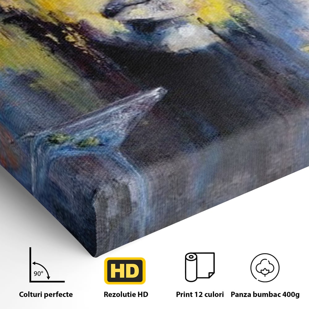 Leinwand Premium Canvas Wandkunst, LuxCanva® G1084, Frau mit Martini, Getränk, Glas, Restaurant, Cocktail, rätselhaft, abstrakt, Party, Wohnen, Schlafzimmer