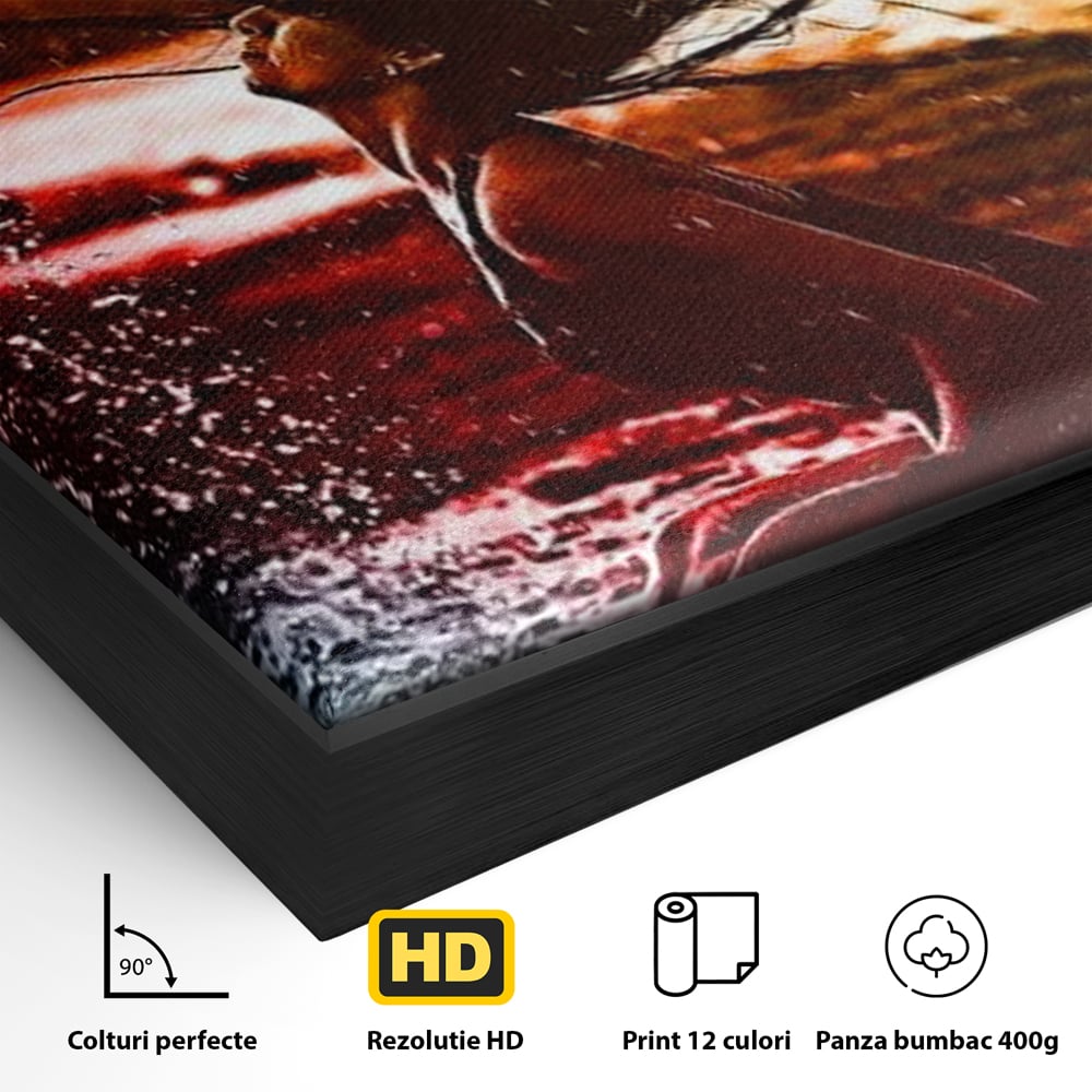 Tablou Canvas Premium, LuxCanva® G1085, O Vara Neon, Apa, Lumina, Plaja, Apus, Natura, Vibe, Spirit, Salbatic, Libertate, Vacanta, Living, Dormitor